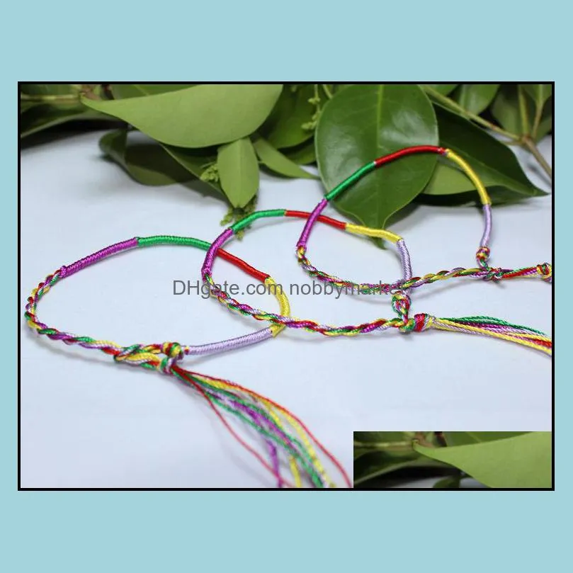 Colorful women braid cords strands bracelets Weaven Strands Handmade Braided string chain Bangle For Girl Ladies Fashion DIY Jewelry in