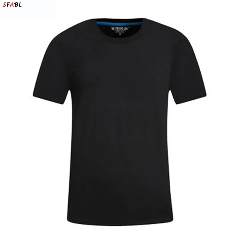 SFABL 여름 화이트 블랙 티셔츠 남성 기본 간단한 솔리드 컬러 O 넥 코튼 여름 T 남자 순수한 ​​색 티 4XL 남성 210714
