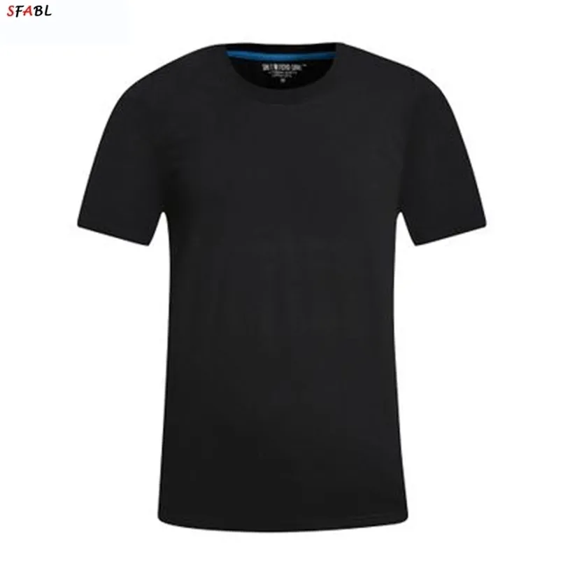 SFABL Summer White Black T Shirt Mężczyźni Podstawowe Proste Solidne Kolor O-Neck Bawełna Lato T Mężczyźni Czysty Kolor Tee 4XL Mężczyzna 210714