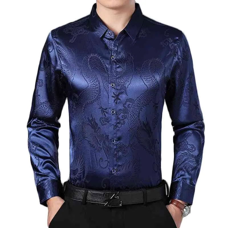 Dark red silk best sale shirt