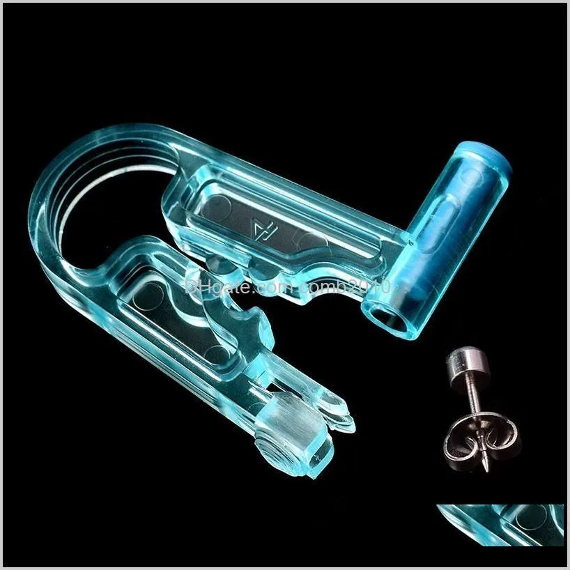 painless disposable healthy asepsis ear piercing gun pierce tool blue kit no infection no inflammation ear piercing gun tool 0081