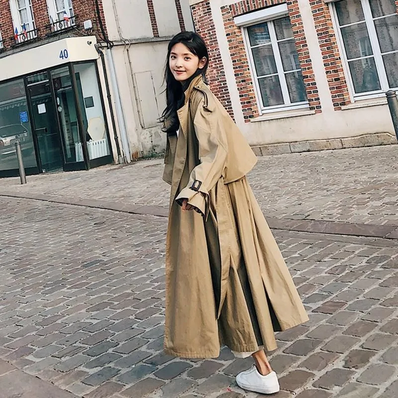 Elegant Womens Long Trench Coat - Classic Style, Shop Now! Ladies