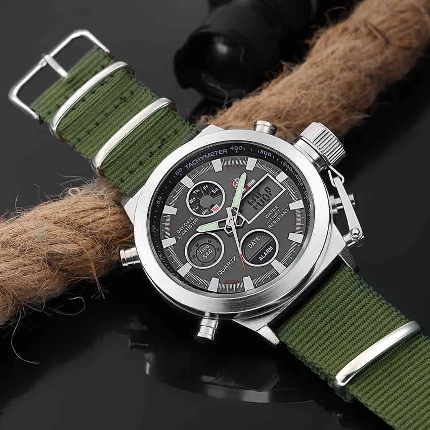 Men's fashion nylon shop strap sports watch
