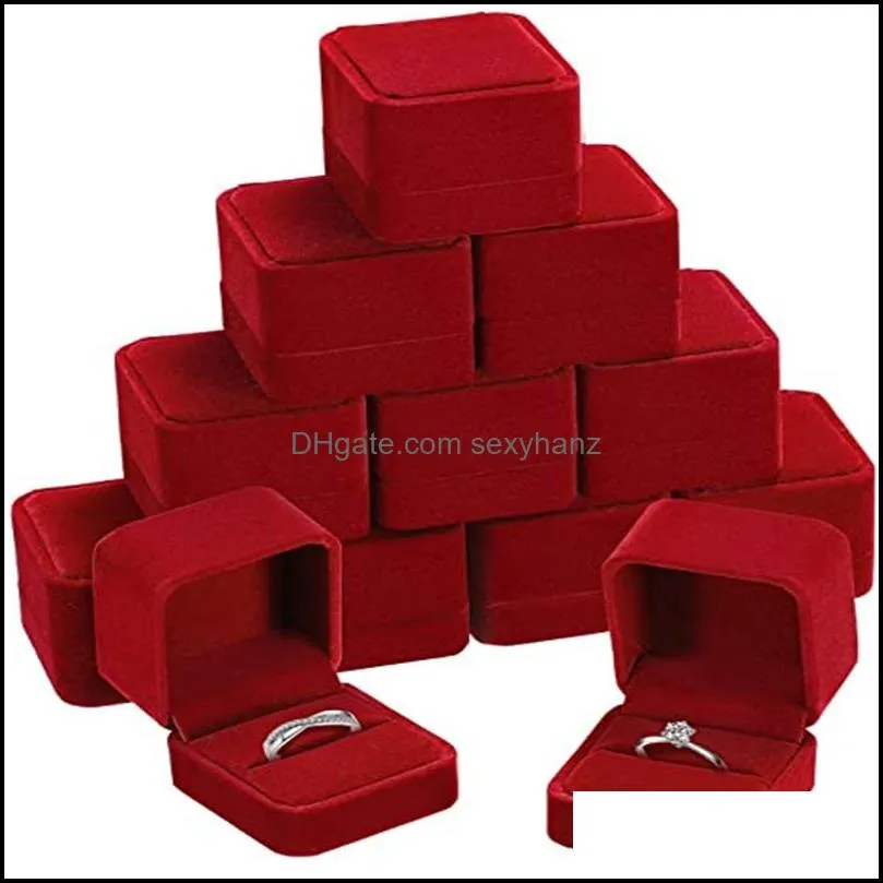 Square Jewelry Boxes Ring Earrings Pendant Collection Organizer Holder Wedding Engagement Gift Packaging Box Cases GWE11766