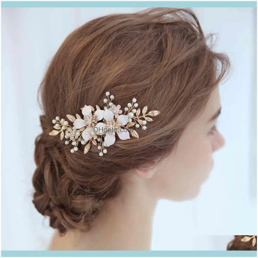 Comb Clip Wedding Rhinestone Flower Bridal Hair Accessories Tiara Headband Head Jewelry