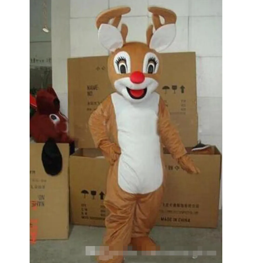 Halloween Rena Mascot Traje de Alta Qualidade Personalizar Dos Desenhos Animados Deer Plush Anime Tema Caráter Adulto Tamanho Natal Carnaval Fantasia Vestido