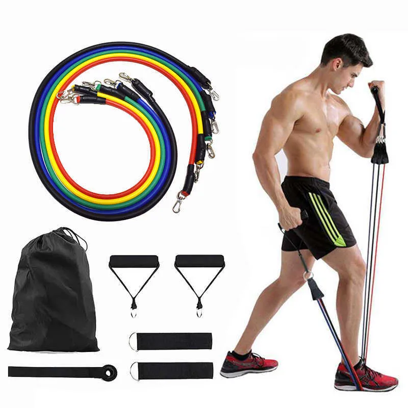 Bärbar fitnessutrustning latex rörmotstånd band dra rep övning hemma yoga gym muskel kroppsbyggnad styrka träning h1026
