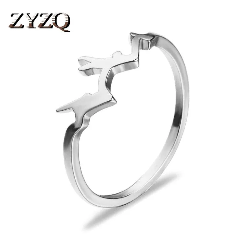 Trouwringen ZyzQ hoge kwaliteit eenvoudige knokkel met creatief bergvormig ontwerp voorstel verlovingsmaat 6-10