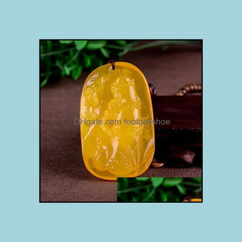 Amber Beeswax Chicken Butter and Yellow Honey Blessing In Front of Your Eyes Steadily Rising Pendant Men and Women Sweater Chain