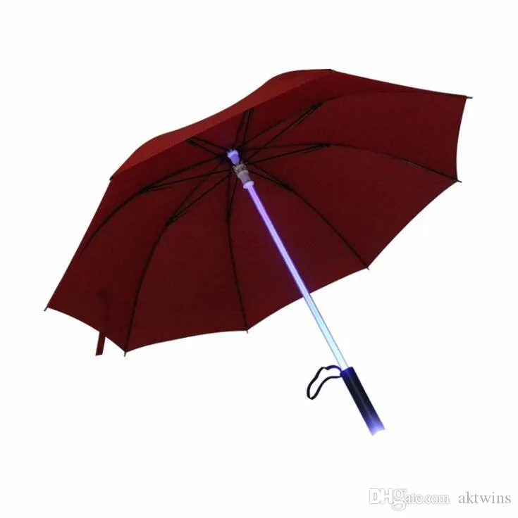 LED Light Umbrella Cool Blade Runner Light Saber Flash Rose Umbrella Night Walkers Flashlight Bottle Umbrella home product LXL754-1