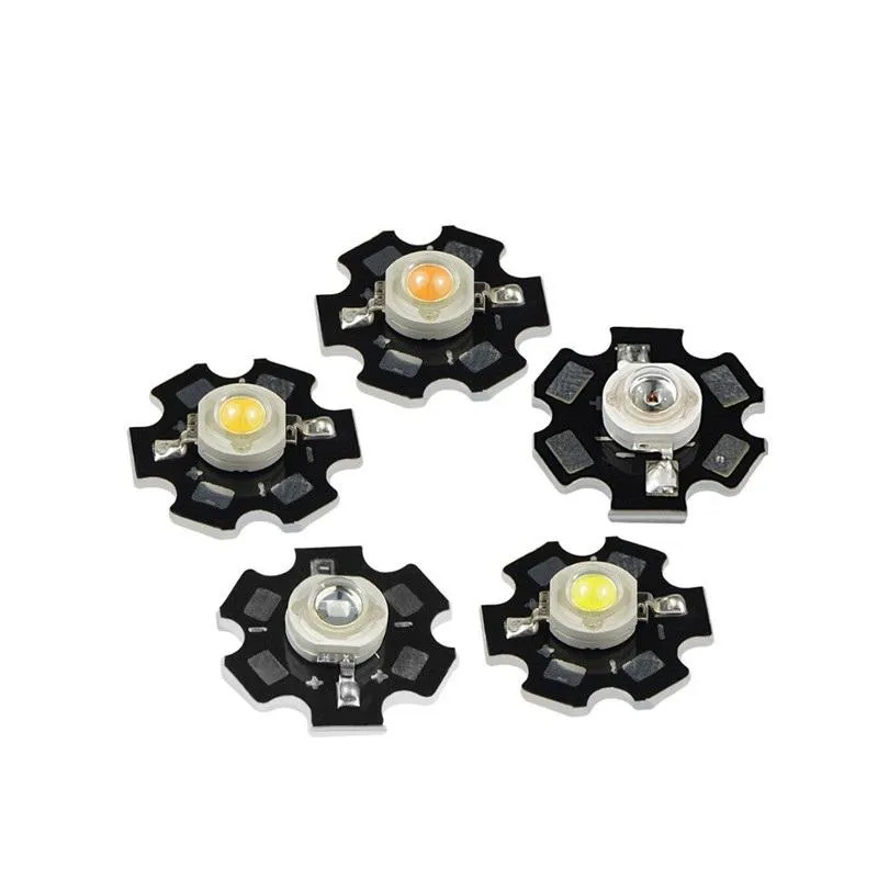 Işık Boncuklar 10x 1W 3W Yüksek Güçlü LED 20mm PCB Beyaz Kırmızı Yeşil Mavi Sarı Yıkıcı Diyot Çip DIY MR16 GU10 Grow E27 Ampul