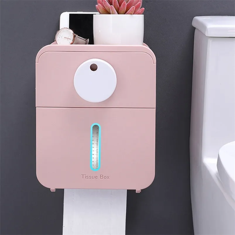 Double-layer Tissue Box Waterproof Organizer Portable Toilet Paper Holder Wall Mounted Bathroom Accessories 210423