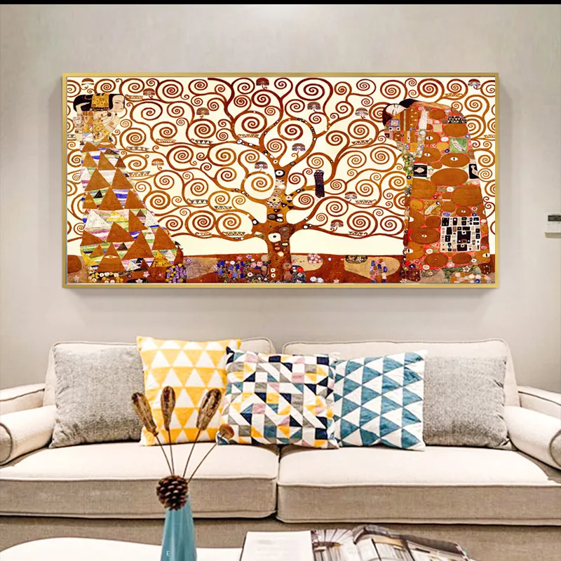 Modern Wall Art Tree Of Life Gustav Klimt Wall Pictures For Living Room ...