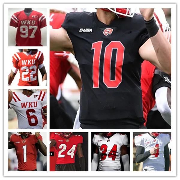 Ncaa College Western Kentucky Hilltoppers WKU Football Jersey Bailey Zappe Carson Baker Adam Cofield Noah Whittington Kye Robichaux Jerreth Sterns Tinsley Davis