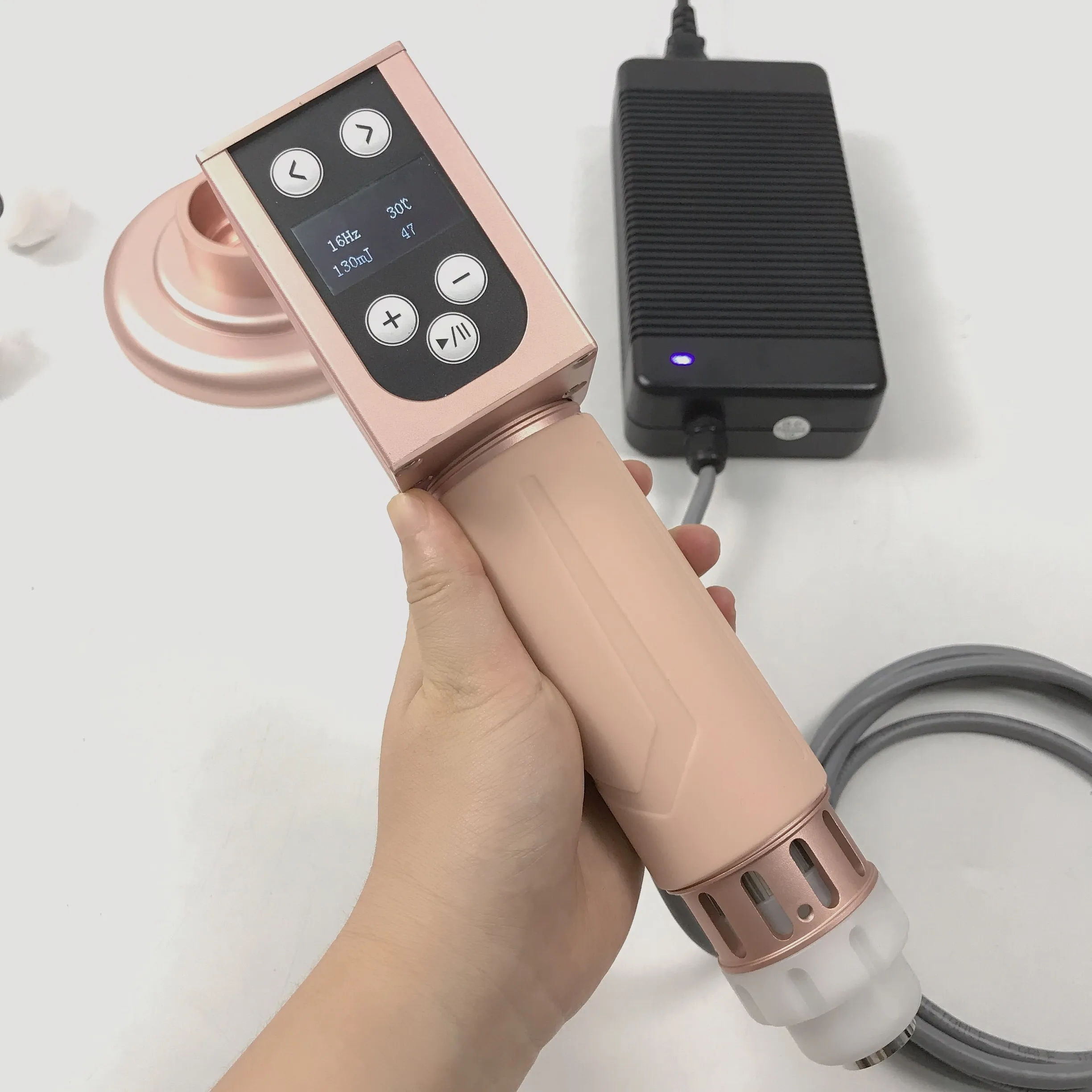 Handheld Shockwave Dispositivo de Cuidados de Saúde Cuidados de Saúde Therapy Therapy Scockwaves Break Gordura Reduza Celulite Corpo Slimming 1-16Hz 210MJ Intensidade Início Uso
