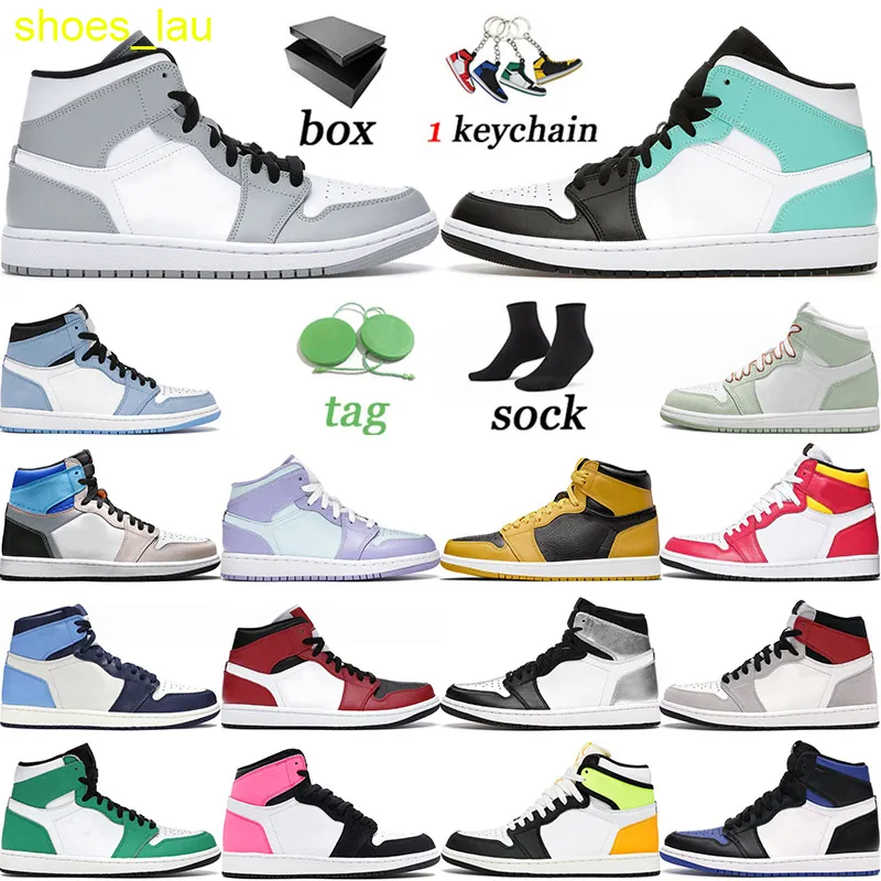 Retro Jodan 1 1s Jumpman Sneakers 2021 With Box Basketball Shoes MID Tropical Twist Igloo Chicago Mens Women Trainers Sports 36-46