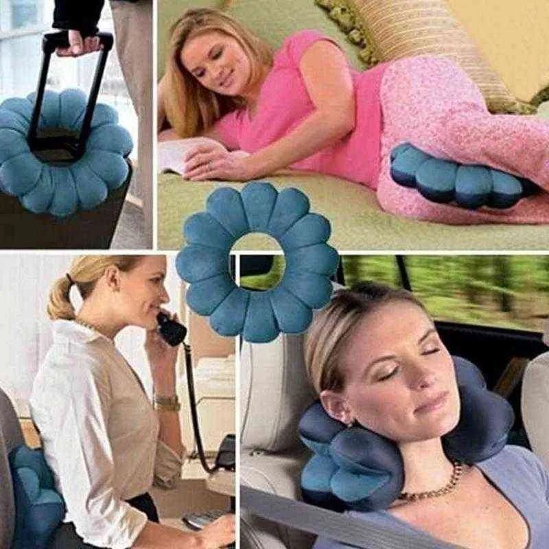 Sharper image microbead travel pillow top
