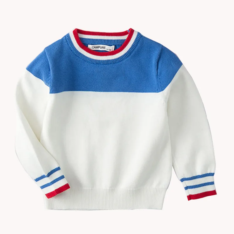 Baby Girls Sweater Autumn Spring Kids Knitwear Boys Pullover Stripe Knitted Children's Clothing 210429