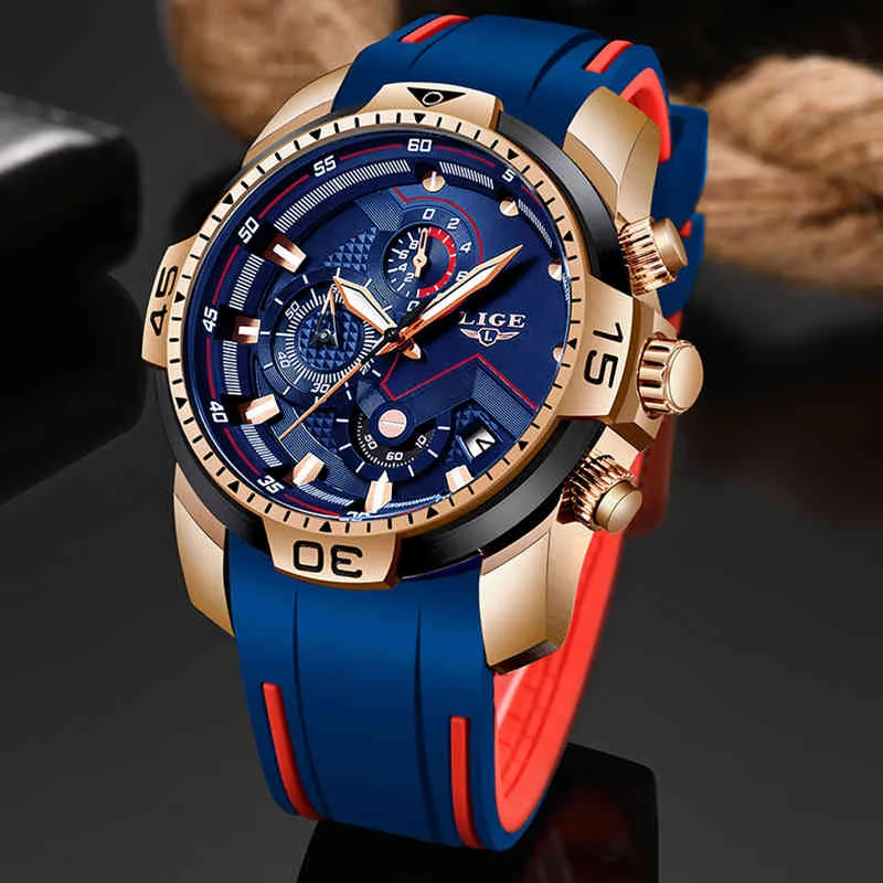 Lige Nuovi Orologi da Uomo Top Luxury Brand da Uomo Orologio Sportivo Unico da Uomo al Quarzo con Data Orologio da Polso Impermeabile Relogio Masculino Q0524