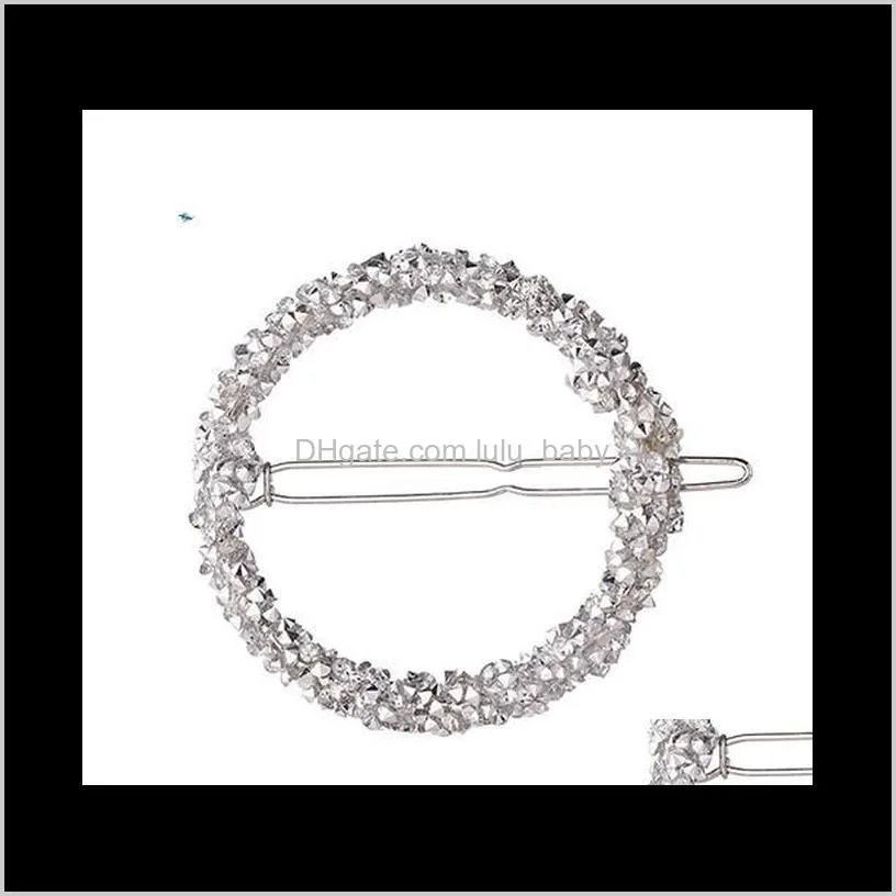 round elegant luxury rhinestone charm hair accessories twinkling hair clip bridal crystal hairpin hairwear