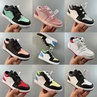Jumpman 1 1s Low Strap Sneaker Skateboard Shoes Kids Toddler Youth Laceless Running Shoes Baseketball Dunks Designers Platform Trainers Elastic Sports Sneakers #31