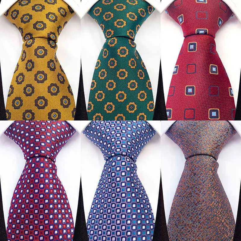 Fashion Men Tie Flower Paisley Geometric Novelty Design Silk Wedding Tie for Men Tie Party Business Gift Accessories Y1229