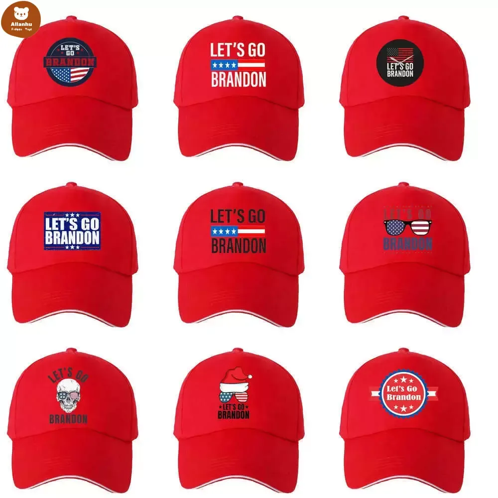 Cały sezon Czerwony Kolor Łajmy ​​Brandon Ball Caps Sports Casual Visor Baseball Hat Litery US Flag Stars Stipe Snapback Christmas Gifts Anti Biden Trump 2024 591W