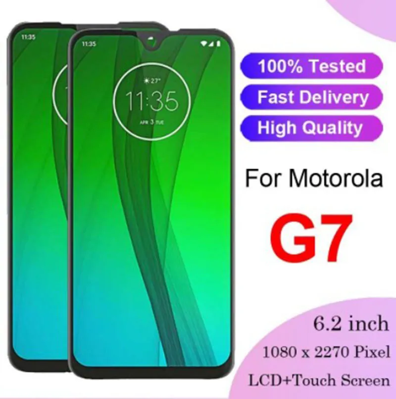 Kit écran Complet Pour Motorola Moto G7 XT1962 - Vitre Tactile + LCD 6.2 Pouces Noir, Neuf