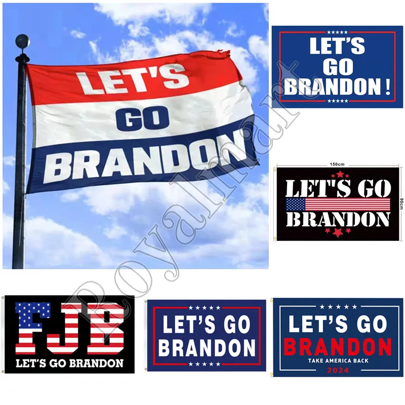 3 * 5 Ft Laten we Go Brandon Banner vlaggen 90 * 150cm Trump 2024 Campaign Flag