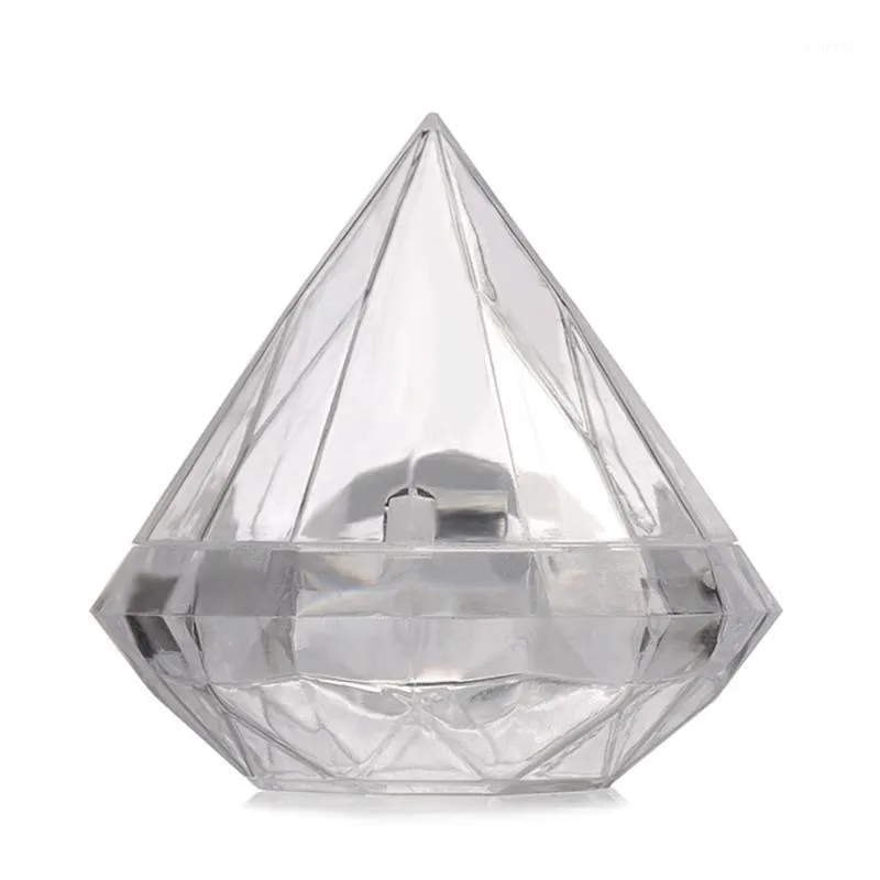Confezione regalo Scatole per caramelle per matrimoni Scatole per feste Contenitore creativo Home Plastica trasparente Diamante