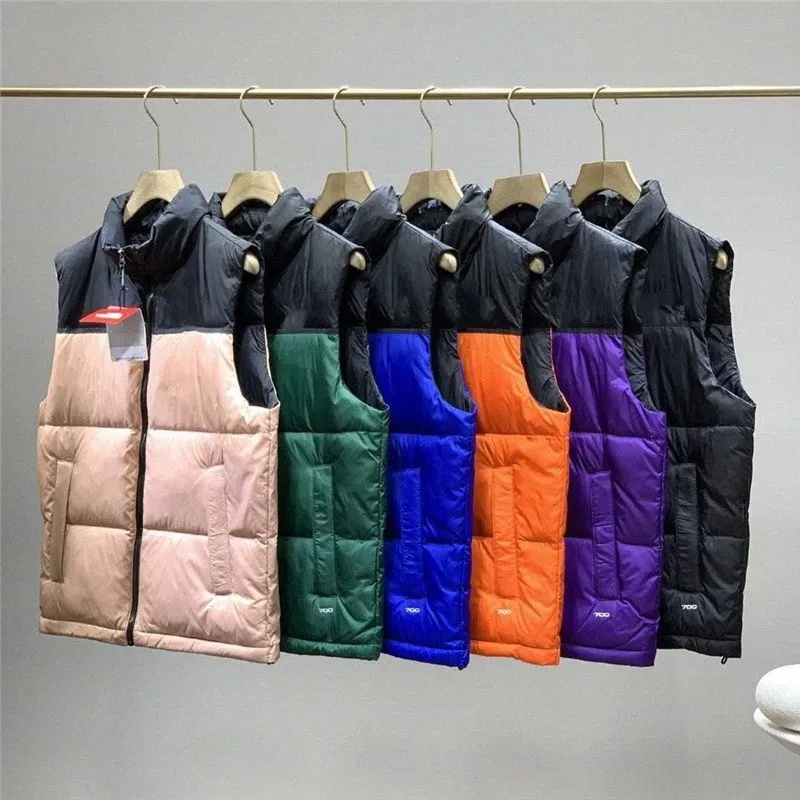 Chaleco sin mangas de invierno para hombre del norte, chaqueta de plumón para mujer, Parka para parejas, traje de plumas cálido para exteriores, prendas de vestir, chalecos multicolores, cara 3XL