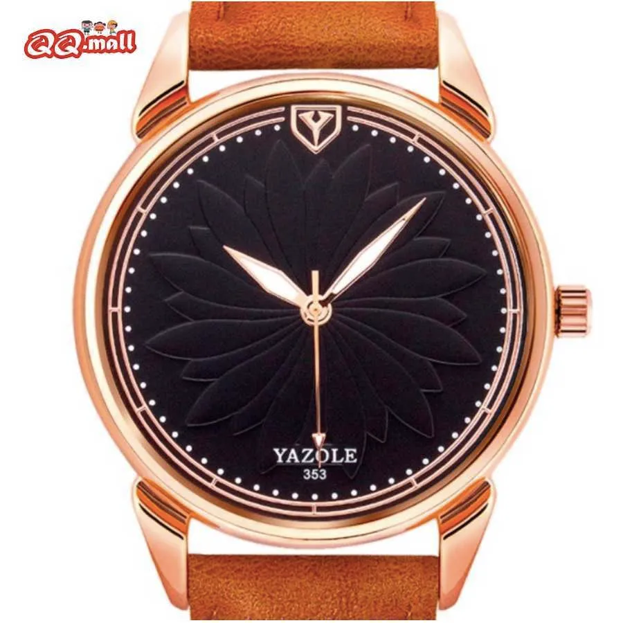 Yazole Uhr Männer Luxus Quarz Armbanduhr Gold Mode Leder Uhr Leucht Herren Wasserdicht Relogio Masculino Reloj Hombre G1022