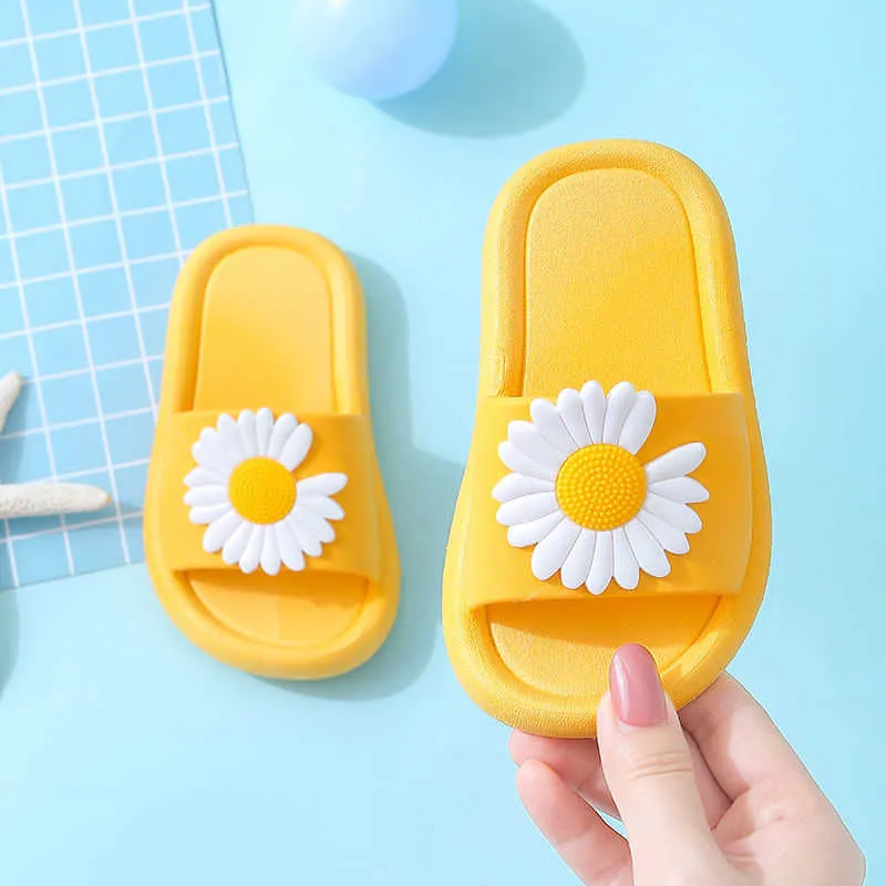 Barns tofflor Sommarpojkar Flickor Baby Inomhus Hem Non-Slip Mjuk Söt Toddler Kids Flip Flops Sandaler För Pojke 210712