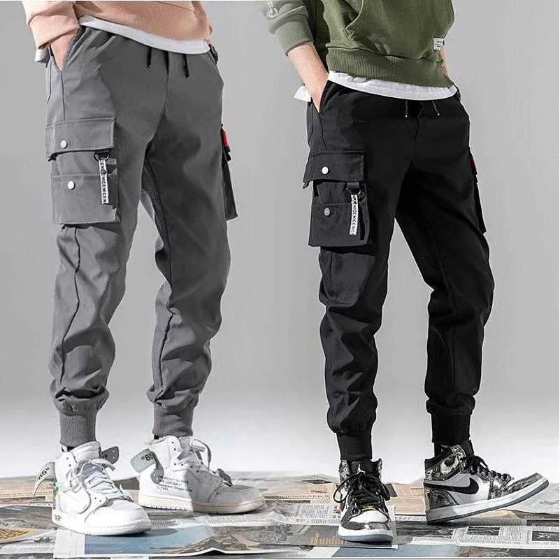 3XL XXXL Multi-pocket Elastic Waist Design Harem Pant Men Streetwear Punk Hip Hop Casual Trousers Joggers Male Dancing Pant Y0927