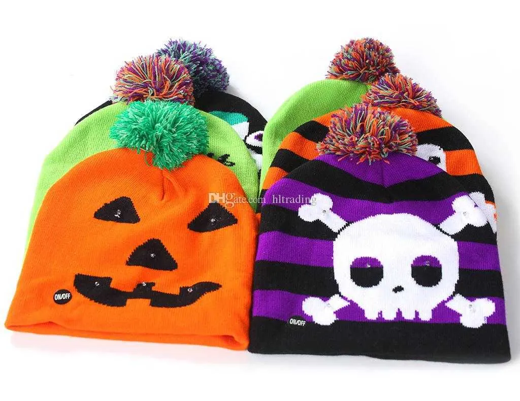 LED Knitted Mhf Beanies 2022 For Halloween, Christmas, And Festivals