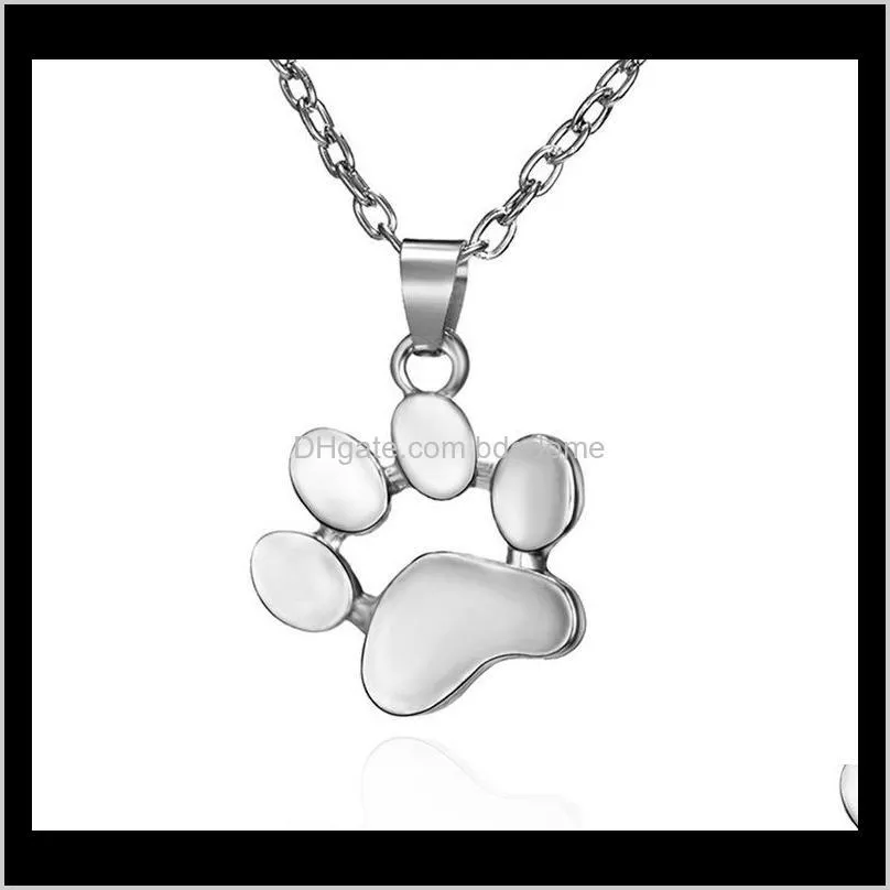 blingbling zinc alloy footprint necklace cute animal cat claw necklace dog claw necklace three colors to choose!jewelry wholesale