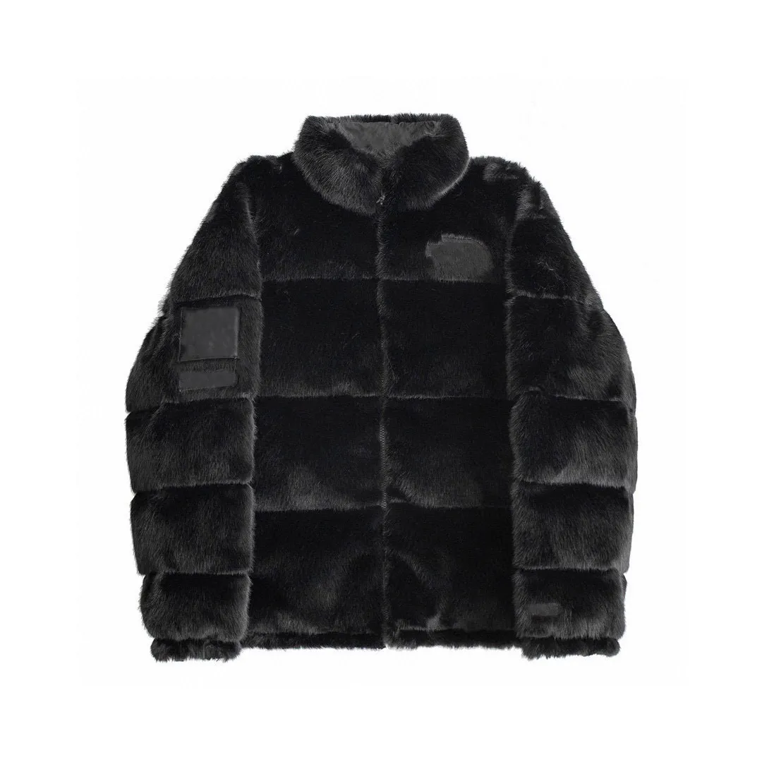 23SS Winter Men Coat Faux Fur Płaszcz Nowy moda luksusowa kurtka klasyczna kieszonkowa szwanie duży kompas haft kosmiczny ykk zamek błyskawiczny