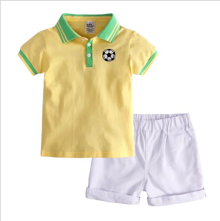 Ensembles de vêtements de mode pour tout-petits garçons d'été bébé POLO + Shorts 2 pièces costumes enfants vêtements décontractés