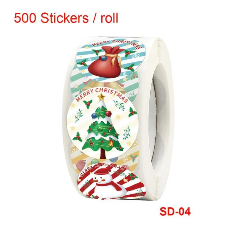 Embrulho de presente 500 PCs Christmas Warm Sticker Tape Decoration Envelope Pack Express Pack Ano