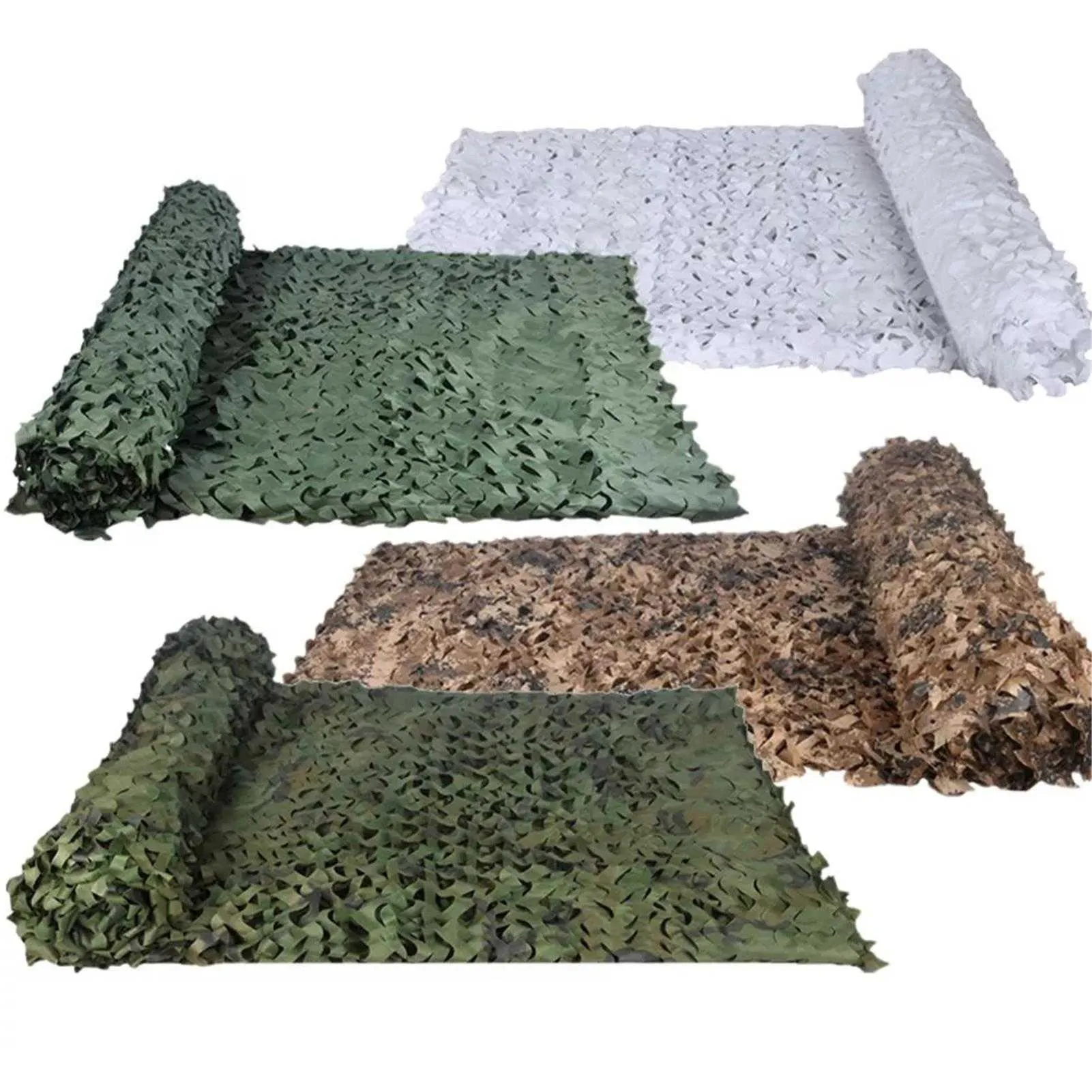 Multi Storlek Jakt Militär Camouflage Net Hiding Mesh Sun Shelter Woodland Camo Camping Sun Shade För Garden Pergolas Awning Y0706