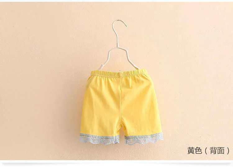  Casual 2-10 Years Old Children Kids Korean Style Fashion Solid Color Lace Patchwork Short Safety Pants Girls Shorts Summe (8)