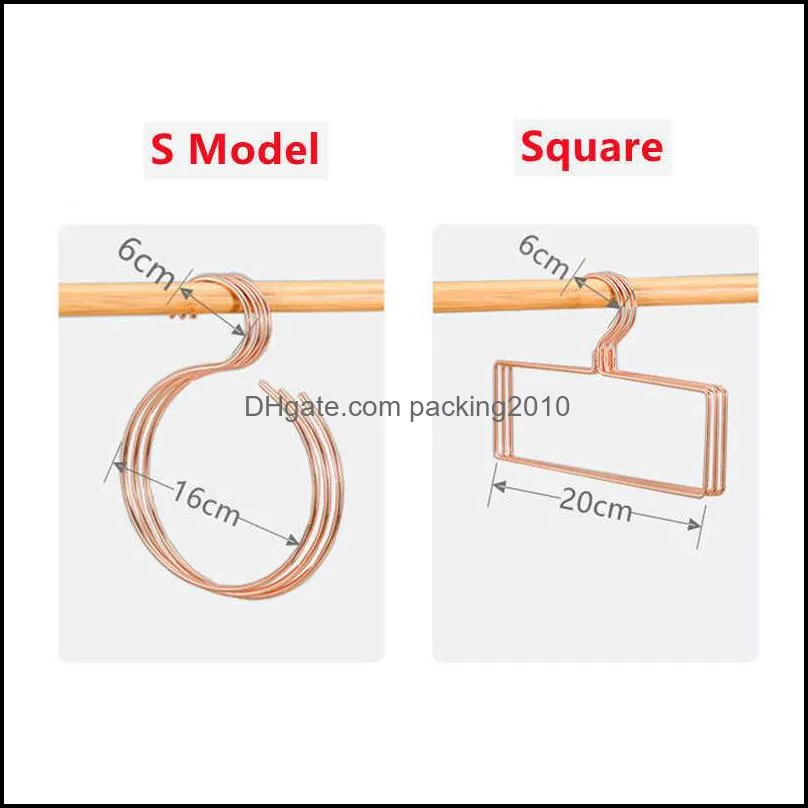 5Pcs Scarf Tie Storage Ring Scarf Rack Gold Hanger Large Circle Tie Rack Belt Hook Metal Storage Rack Wardrobe Storage Holder 220115