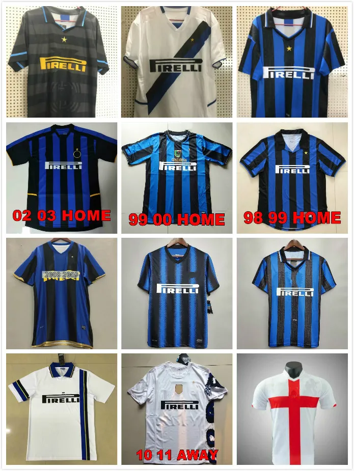 1999 2000 2002 2007 2008 Inter Retro Soccer Jerseys RONALDO BATISTUTA 1997 1998 2010 2011 2012 20 ETO'O RECOBA ZAMORANO ADRIANO IBRAHIMOVIC CAMBIASSO Camisa de futebol