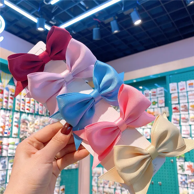 2021 New Fashion Children's Carino Carino Tessuto Colorato Arco Fornitori Accessori per capelli Corea Sweet Girl Girl Princess DuckBill Clip Headdress