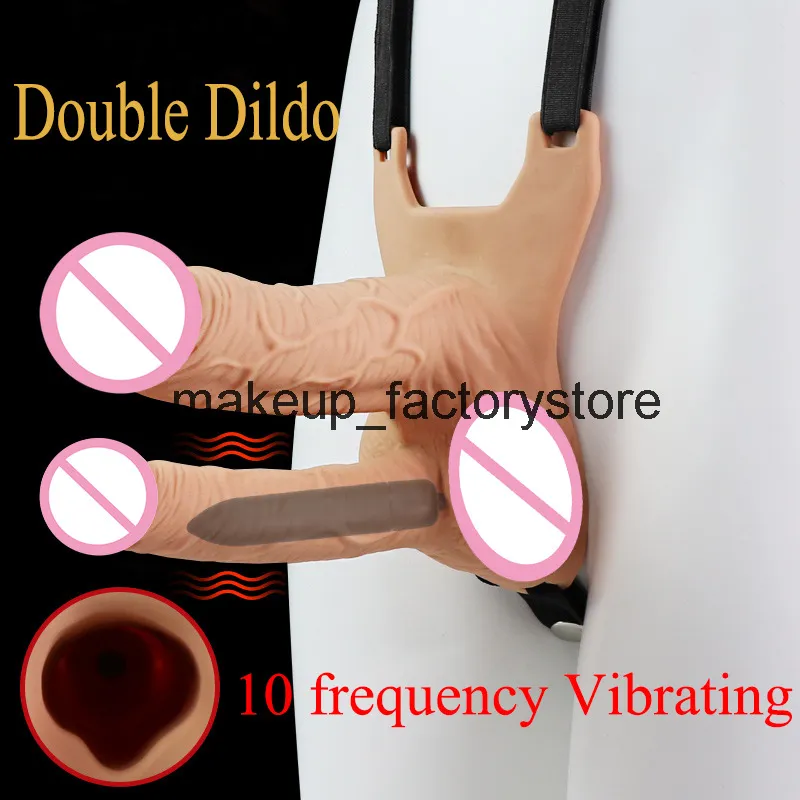 Massage Dubbele penetratie Vibrator Seksspeeltjes Voor Paren Strapon Dildo Vibrator Anale Plug Strap op Penis Seksspeeltjes Voor Dames Man Gay