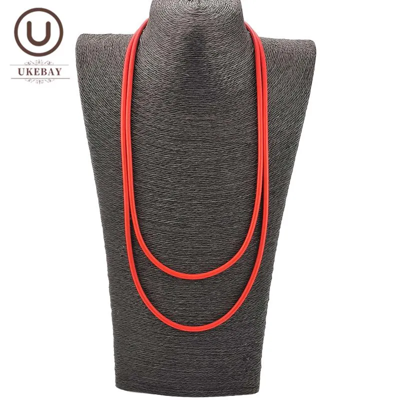 Chokers UKEBAY Choker Necklaces Women Handmade Simple Chain Rubber Necklace Elasticity Rope Short Sweater Festival Jewelry