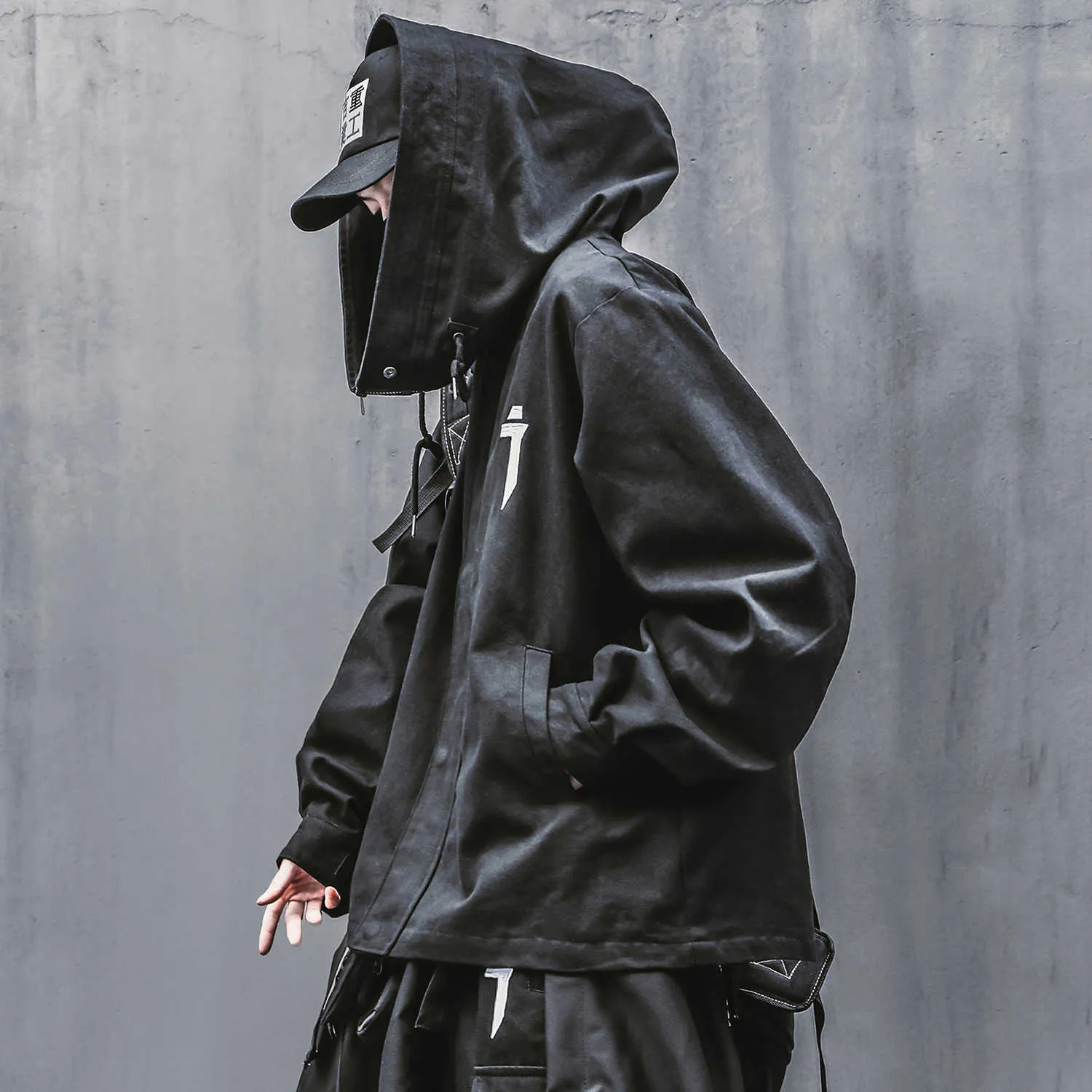 Mens Hooded Denim Jacket, Hooded Spring Jacket: Japanese
