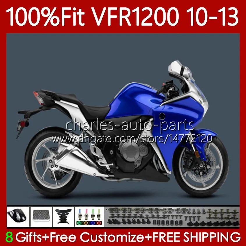 Ciało wtrysku dla Honda VFr1200f Crosstourer VFR 1200 RR CC F 10-13 76NO.30 VFr1200x VFR-1200 VFrp1200 Błyszczący niebieski 10 11 12 13 VFR1200RR 2011 2012 2013 OEM OEM