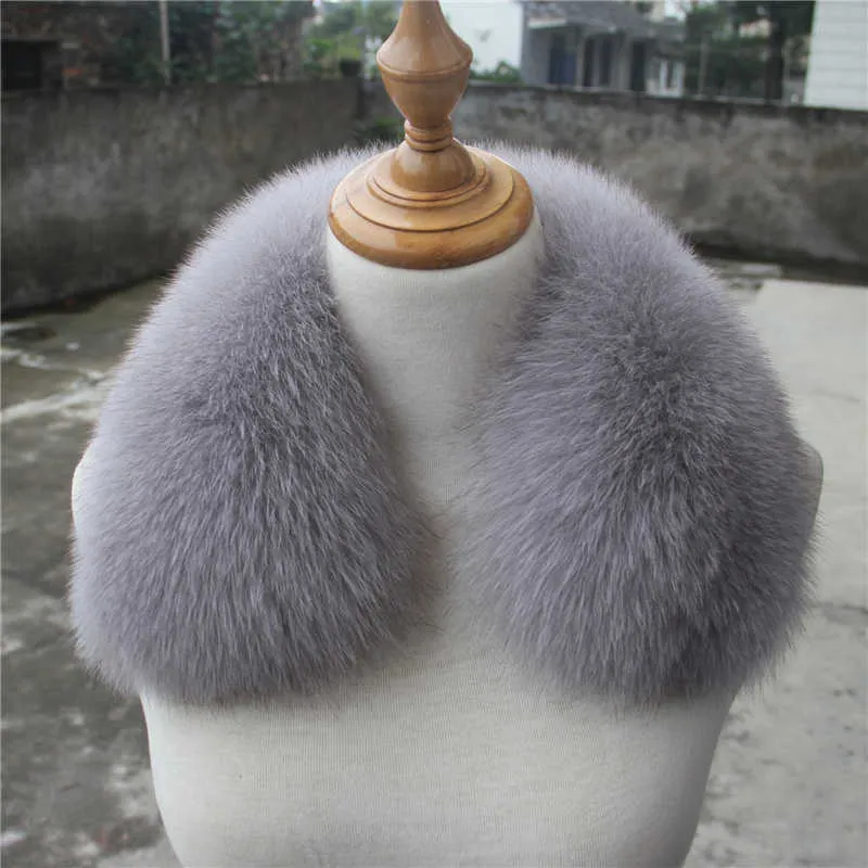 Vinter Real Fox Fur Scarf Collar Women Neck Warmer Fox Päls SCARPS WARP Fashion Coat Decoration Natural Fox Shawl Unisex ljuddämpare H0923