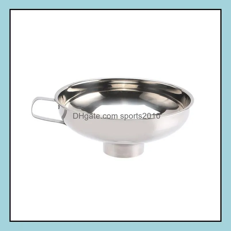 New Stainless Steel Wide Mouth Canning Funnel Hopper Filter Home Kitchen Cooking Funnel Tools Wholesale LX1566